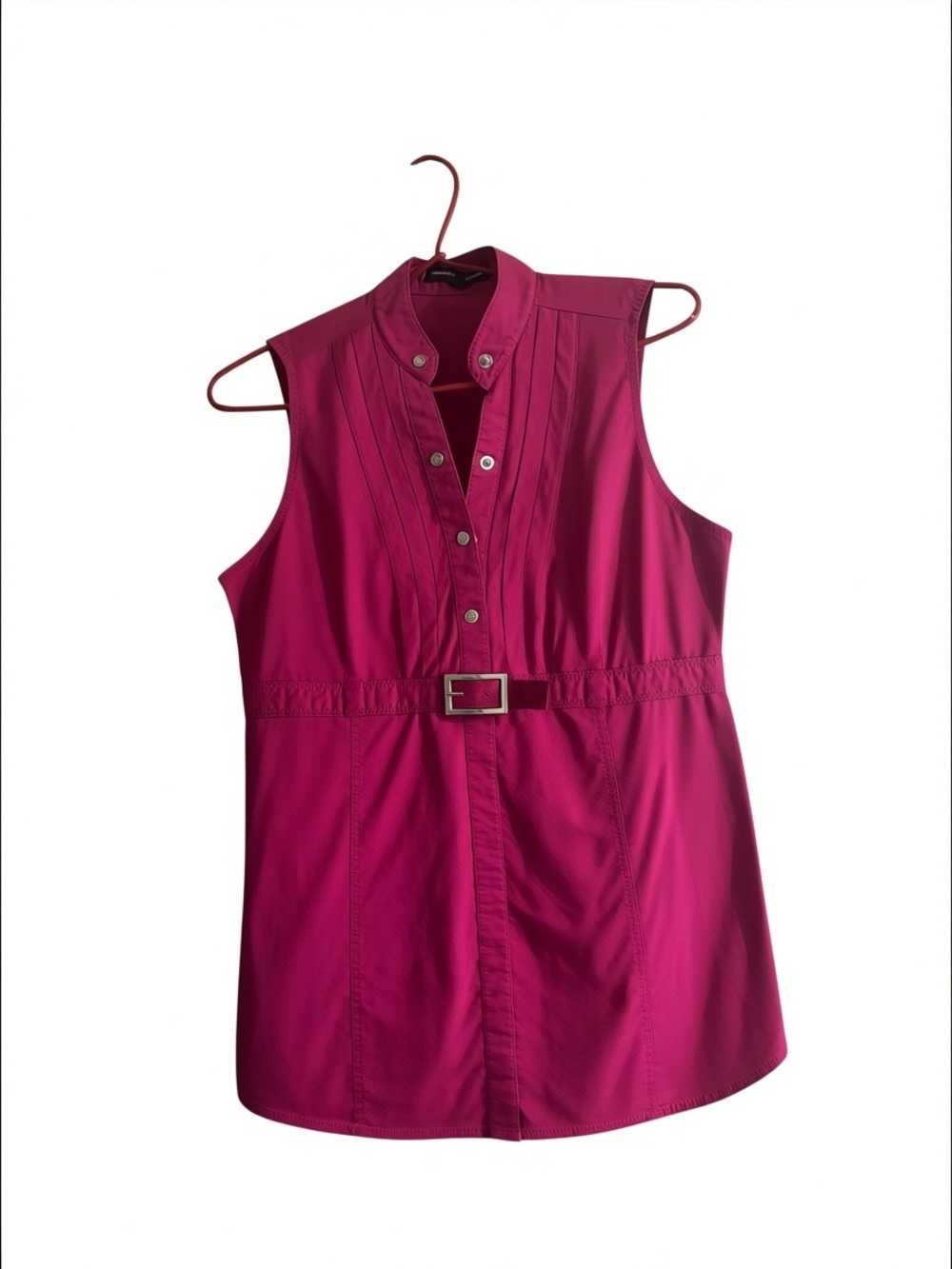 Vintage Y2K Express Design Studio Magenta Belted Blouse Size Small